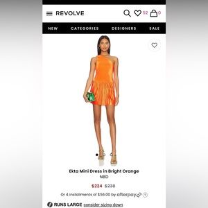 Revolve NBD Ekta Mini Dress in Orange